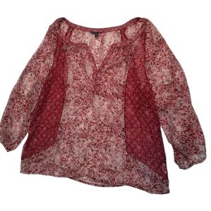 American Eagle Outfitters boho semi sheer blouse size xl